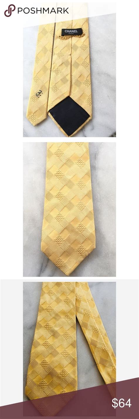 chanel necktie|Chanel green jacquard tie.